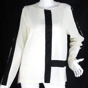 The Limited Blouse Ivory Black Colorblock Sz L